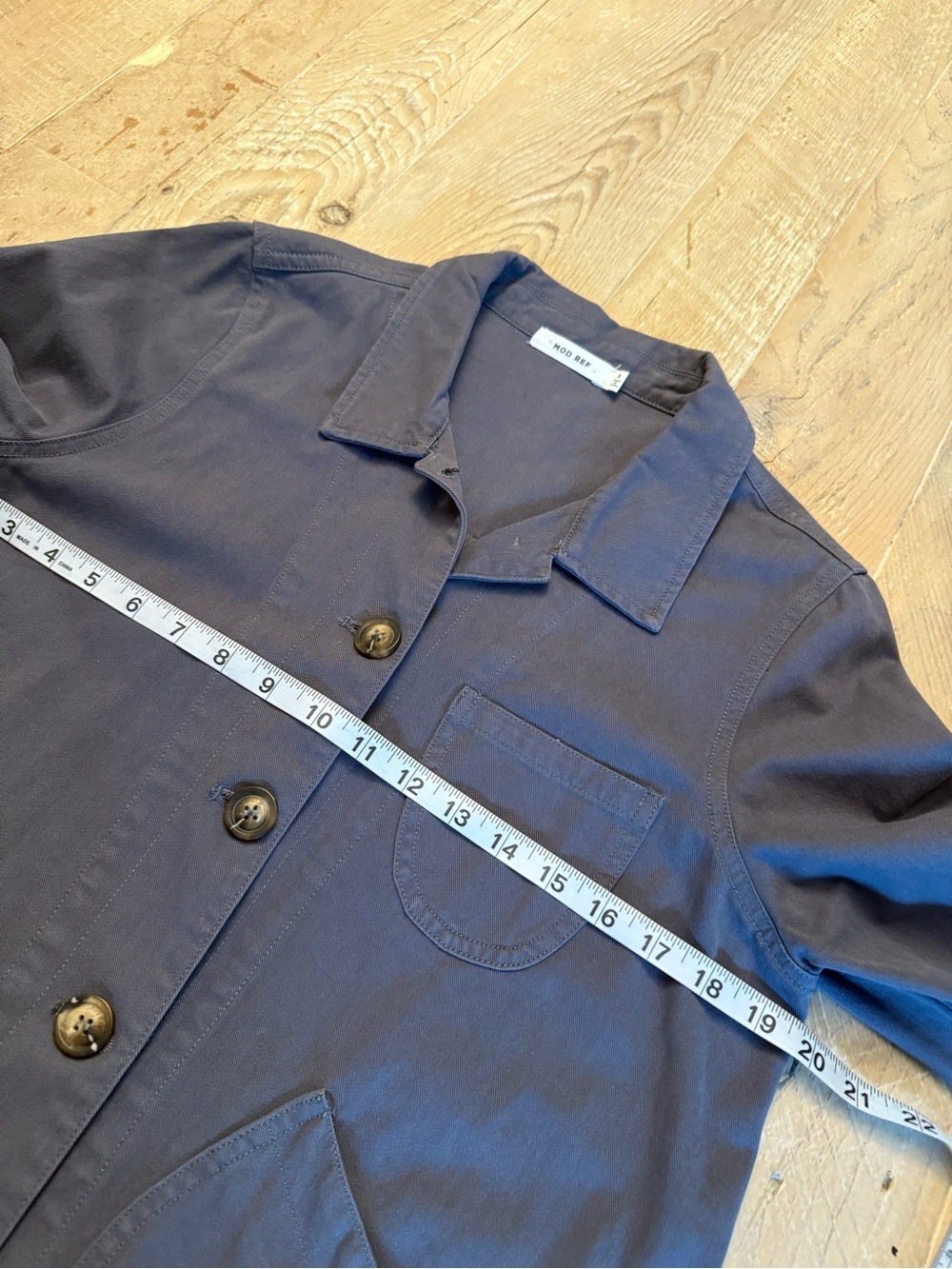 Mod Ref Soft Blue Utility Button-Front Chore Jacket S - Picture 5 of 9